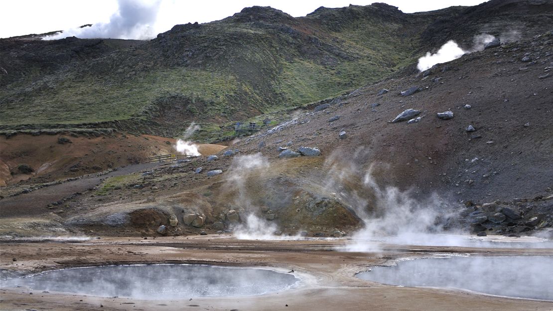 Boiling mud and hot steam. Welcome to Reykjanes.