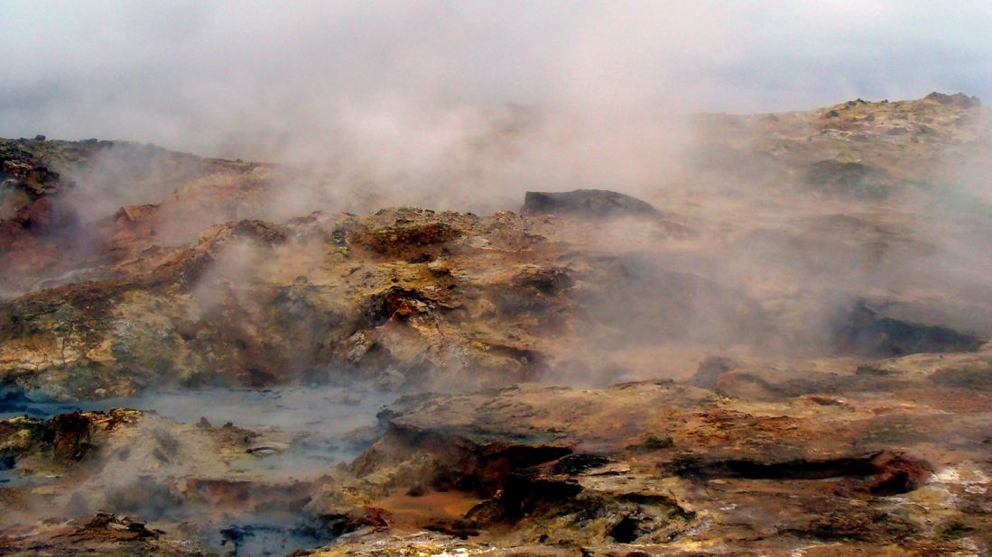 <strong>Unique geological formations: </strong>Reykjanes is home to many unique geological formations -- such as the geothermal area of Gunnuhver, where the ground is constantly erupting with boiling mud and hot steam wafts across silica hills.