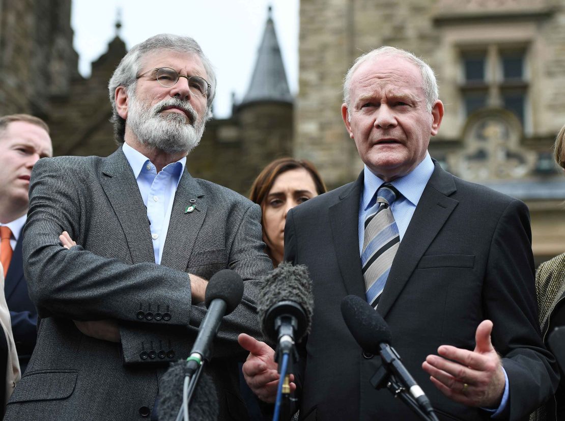 McGuinness and Adams were both leading figures in the Northern Ireland peace process.