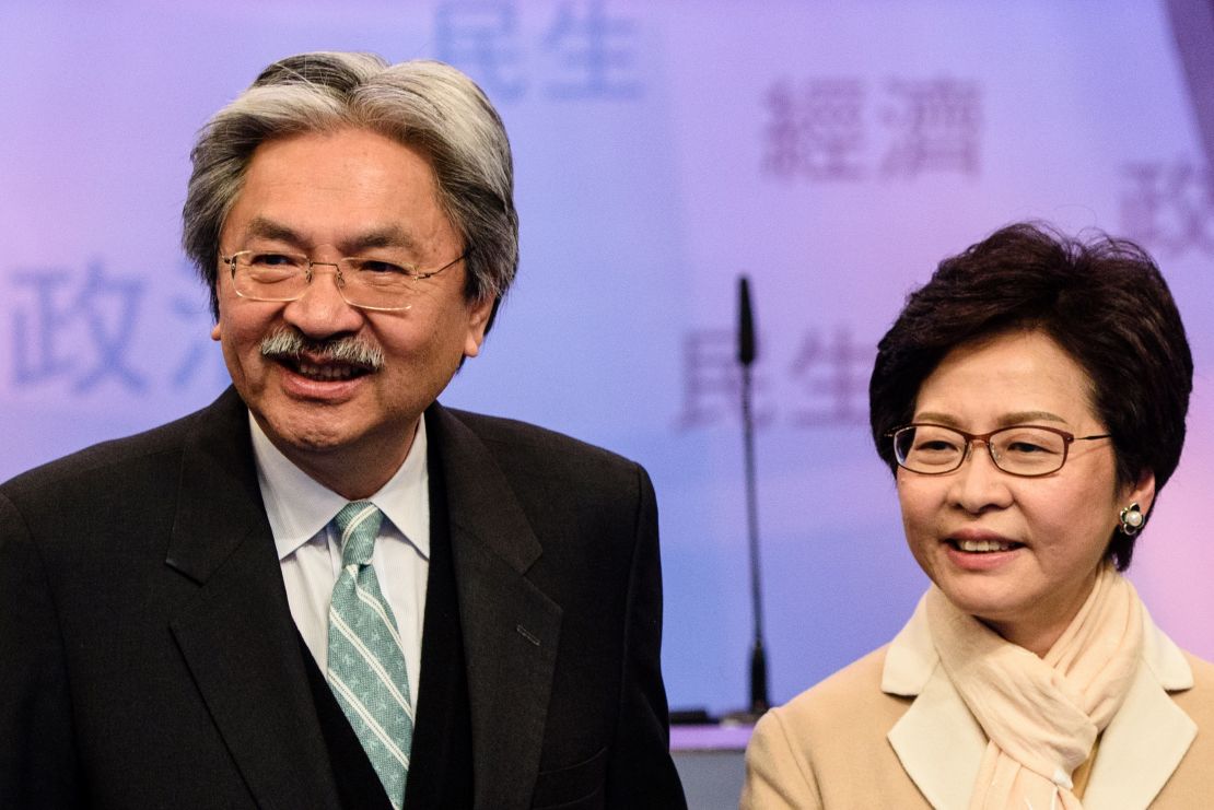 John Tsang and Carrie Lam are the top two candidates to be Hong Kong's next leader.