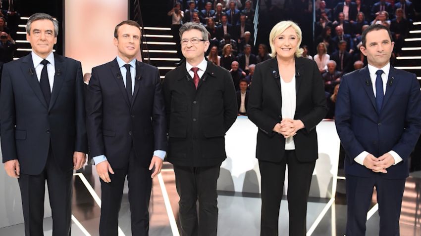 France's presidential candidates sparred for the first time in a TV debate