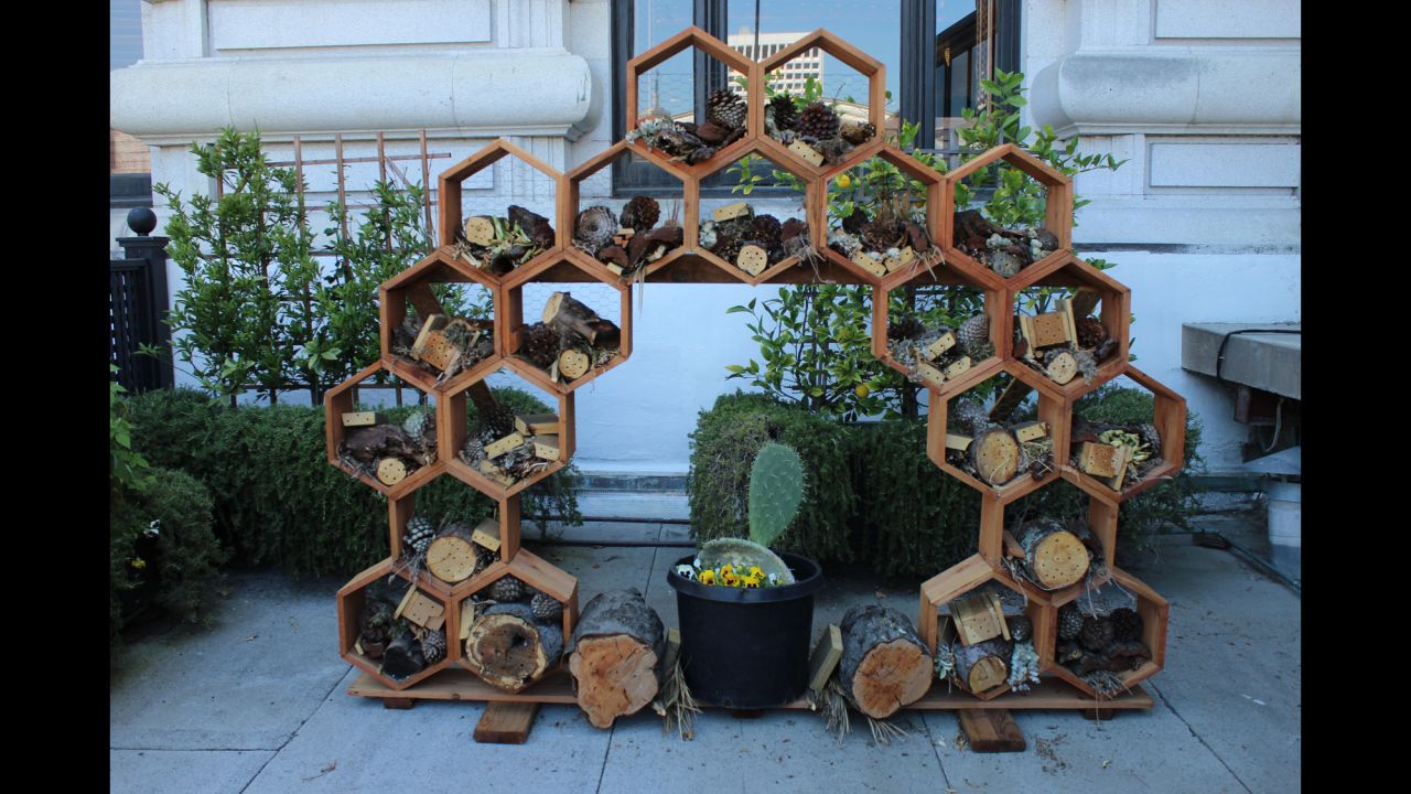 <strong>Fairmont San Francisco, California</strong>. The star of the Fairmont's rooftop garden is the wild bee hotel, a wooden structure that gives bees a place to nest and provides honey for the hotel's infused drinks and afternoon tea. 