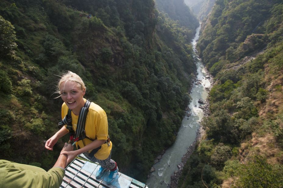 <strong>The Last Resort, Bhote Kosi River, Nepal.</strong> A plunge towards this scary tropical gorge will also give you an incredible (and upside down) view of the Bhote Kosi River.