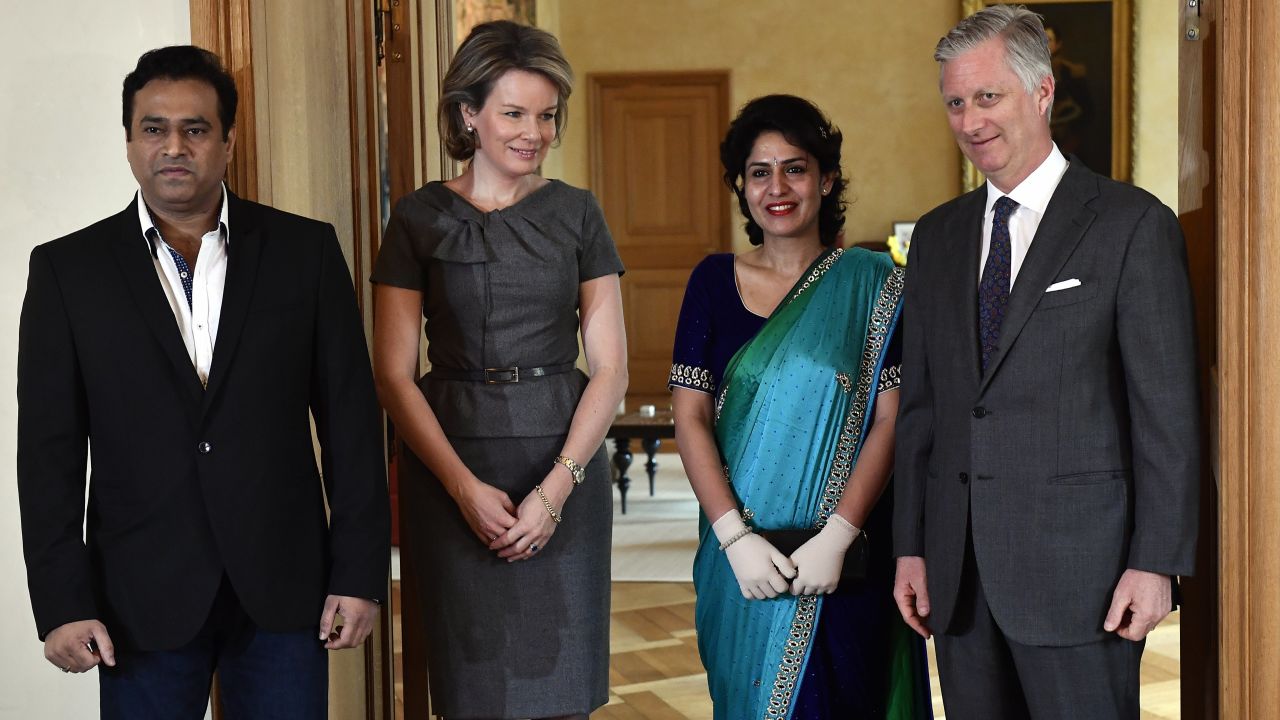 Chaphekar says it was an honor to meet King Philippe of Belgium (R) and Queen Mathilde (L) on March 20, 2017.