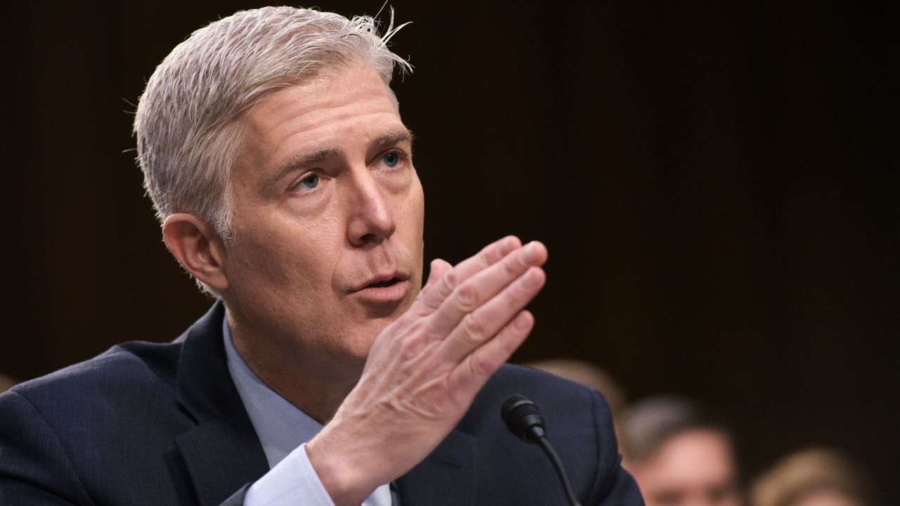 Neil M. Gorsuch testifies before the Senate Judiciary Committee on his nomination to be an associate justice of the US Supreme Court during a hearing in the Hart Senate Office Building in Washington, DC on March 21, 2017.