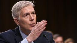 Neil M. Gorsuch testifies before the Senate Judiciary Committee on his nomination to be an associate justice of the US Supreme Court during a hearing in the Hart Senate Office Building in Washington, DC on March 21, 2017. 