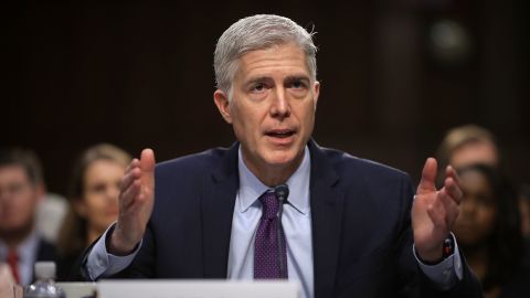 Judge Neil Gorsuch testifies during the second day of his Supreme Court confirmation hearing before the Senate Judiciary Committee in the Hart Senate Office Building on Capitol Hill March 20, 2017 in Washington, DC.