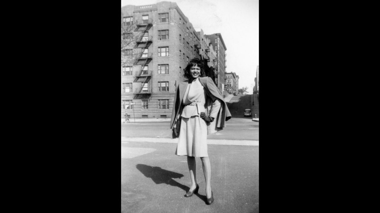 One of Fitzpatrick's friends is seen in front of a building at Riverside Park in Harlem. Evans said his mother was born in Montgomery, Alabama, and moved to New York when she was 10 years old. She started taking photos when she was 11, using an <a href="http://camerapedia.wikia.com/wiki/Agfa_Billy_Record" target="_blank" target="_blank">Agfa Billy camera</a> her mother bought her. 