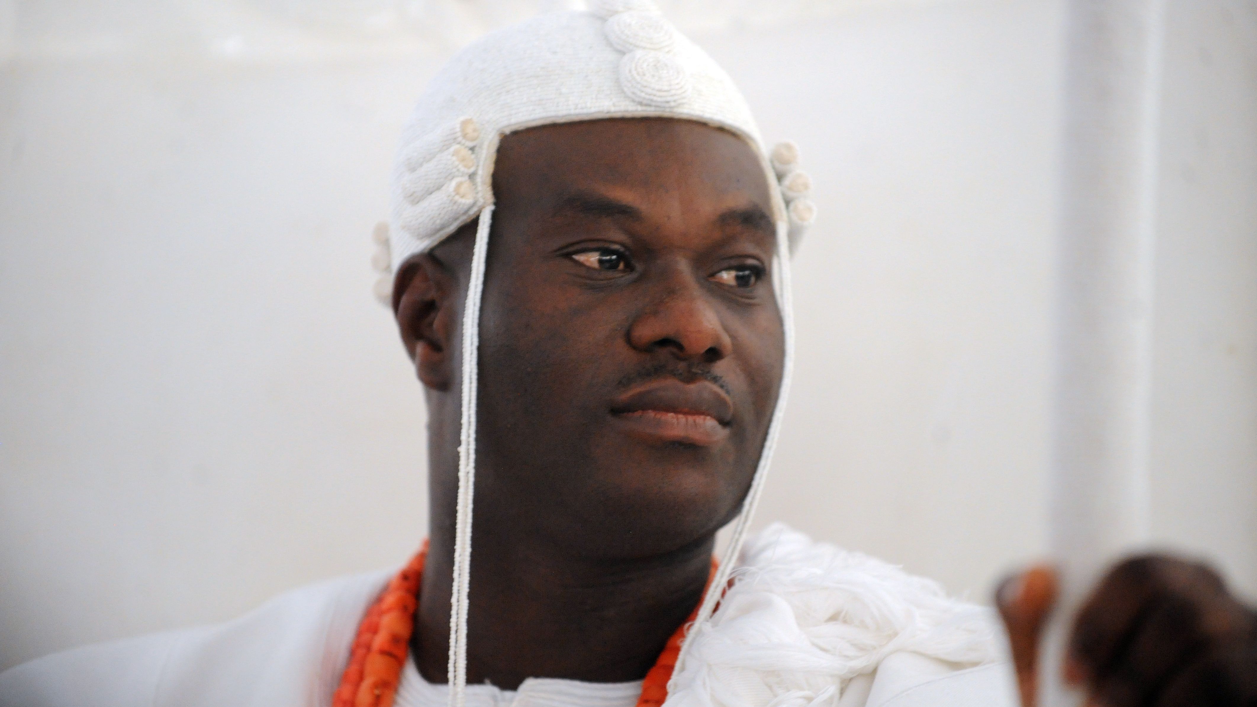 The Ooni of Ife, Oba Adeyeye Enitan Ogunwusi sits during his coronation at Ile-Ife, southwestern Nigeria, on December 7, 2015. 