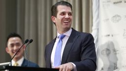 Donald Trump Jr. delivers a speech at the opening of the Trump International Tower and Hotel in Vancouver, Canada, in February