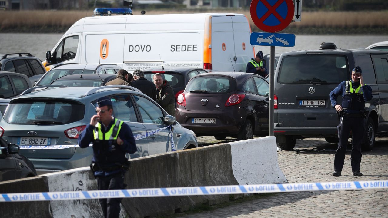 Belgian police respond Thursday after a man allegedly drove a speeding car toward a crowd in Antwerp. 