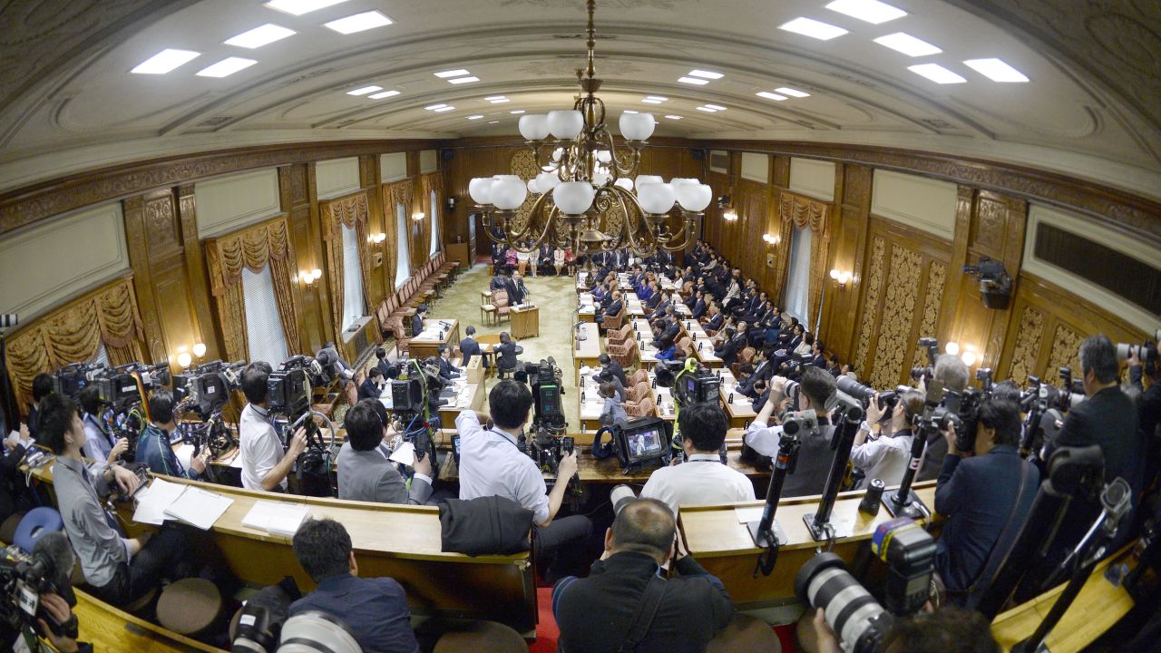 Yasunori Kagoike during his testimony as a sworn witness on March 23.