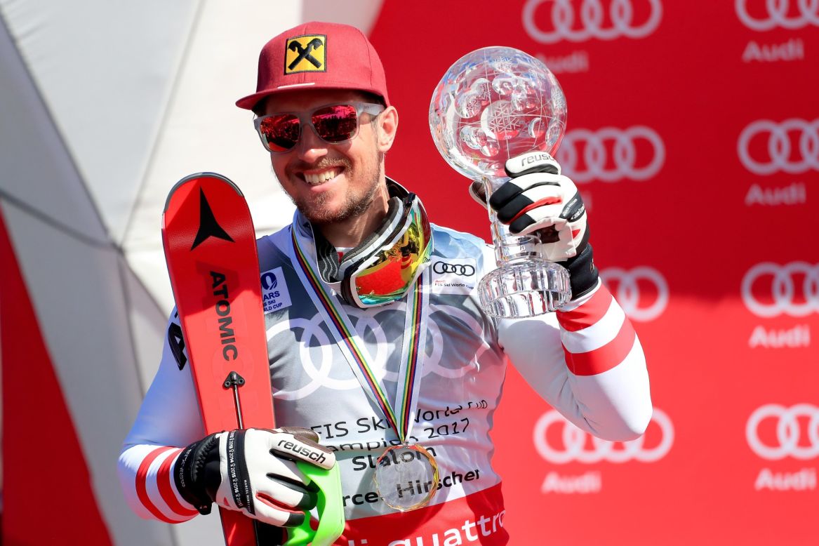 Hirscher went on to win the overall title in the men's competition and get his hands on skiing's coveted crystal globe