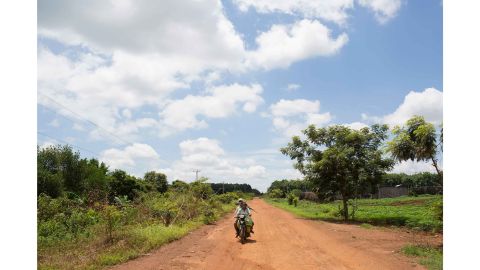 The road leading to Srosomthmy village, in Mamot district, Cambodia.