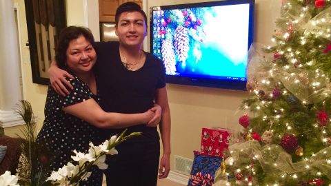 Karim Baratov enjoys time with his mother, Dinara Tokbergenova.