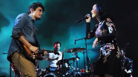 John Mayer and Katy Perry perform at Barclays Center of Brooklyn on 2013 in New York City. 