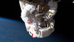 Expedition 35 Flight Engineer Chris Cassidy complete a space walk on May 11, 2013 to inspect and replace a pump controller box on the International Space Station's far port truss.
