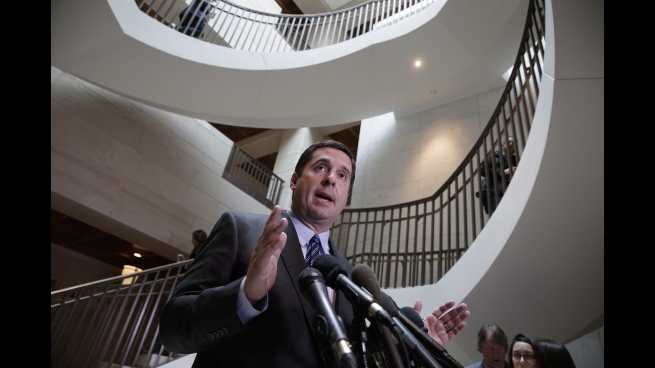 US Rep. Devin Nunes, the chairman of the House Intelligence Committee, talks to reporters on Capitol Hill on Friday, March 24. Nunes said Paul Manafort, the former campaign chairman for President Trump, has volunteered to be interviewed by committee members regarding <a href="http://www.cnn.com/2017/03/24/politics/devin-nunes-paul-manafort-house-intelligence/index.html" target="_blank">allegations of Russian interference in the election</a>. Earlier in the week, <a href="http://www.cnn.com/2017/03/23/politics/devin-nunes-reaction-house-intelligence-committee-congress/" target="_blank">the House Intelligence Committee said Nunes apologized to </a>members after he held two public news conferences and personally briefed the President about intelligence information without first consulting any members of the committee.