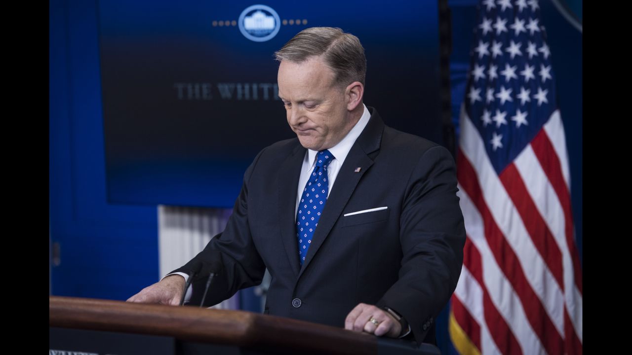 White House Press Secretary Sean Spicer attends his daily press briefing at the White House on Wednesday, March 22.