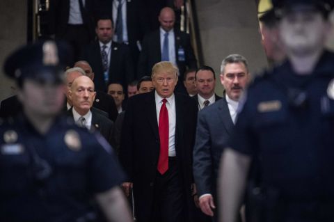President Trump arrives to meet with House Republicans about the new health care legislation at the Capitol on Tuesday, March 21, just days before the <a href="http://www.cnn.com/2017/03/24/politics/house-health-care-vote/index.html" target="_blank">bill collapsed</a>.