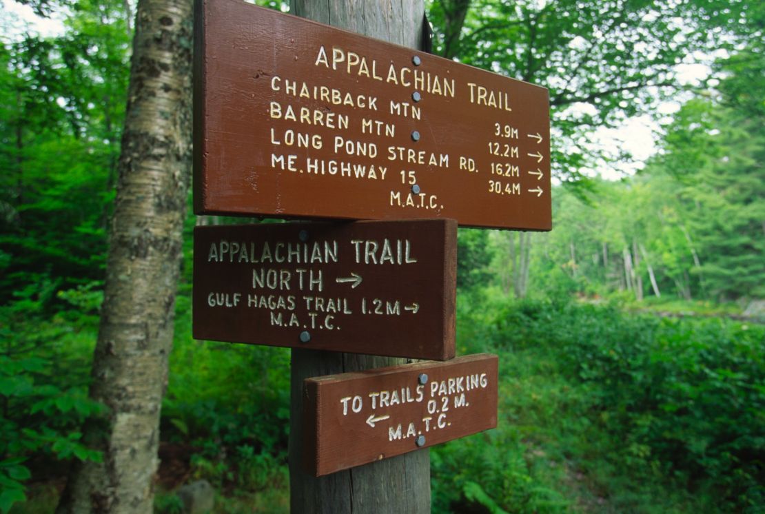 Signs along the Appalachian Trail.