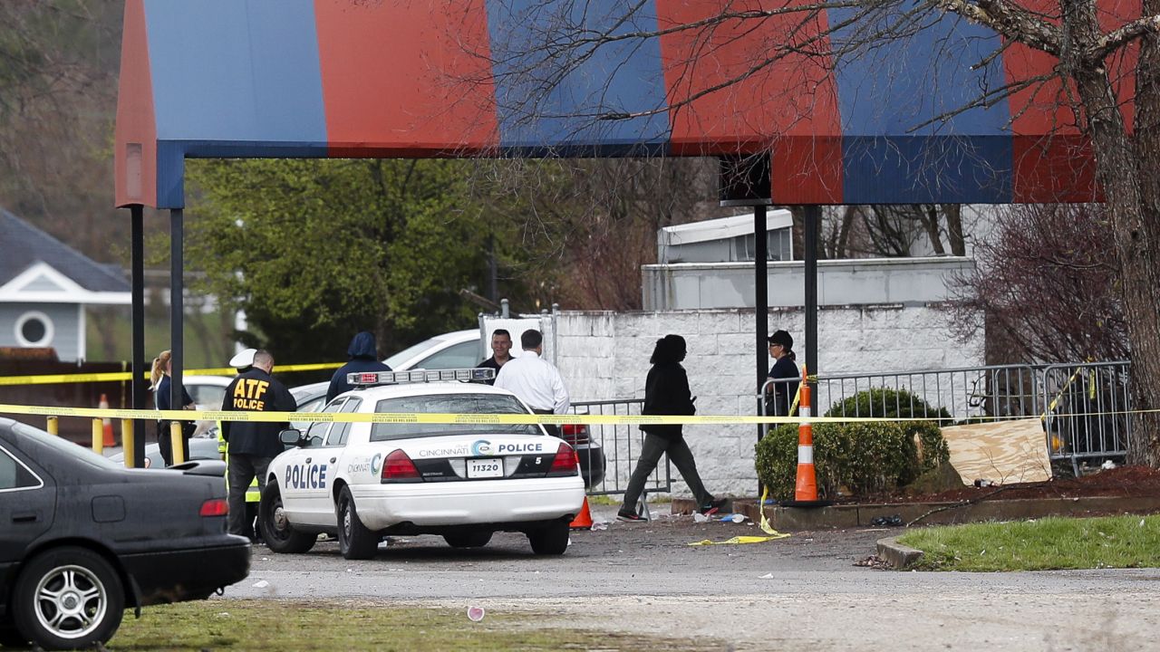 Members of the ATF and local police work at the Cameo nightclub Sunday.