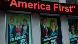 NEW YORK, NY - FEBRUARY 17: At left, an advertisement for 'Fox And Friends' is displayed outside of the Fox News studio, February 17, 2017 in New York City. President Trump, a frequent consumer and critic of cable news, recently tweeted that Fox and Friends is 'great'. (Photo by Drew Angerer/Getty Images)