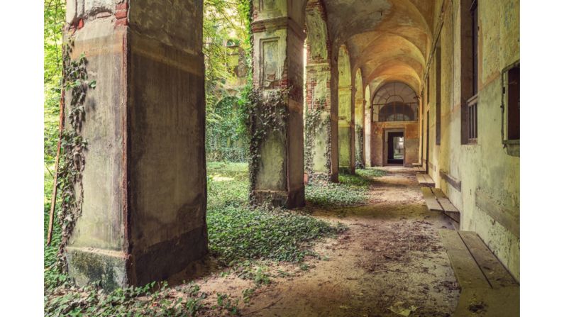 This photo was taken in an abandoned Italian hospital, where ivy was taking over the central courtyard. "For me, it's about the historical importance of the buildings," she explained, "and capturing the grandeur and decadence of these places -- before they waste away."