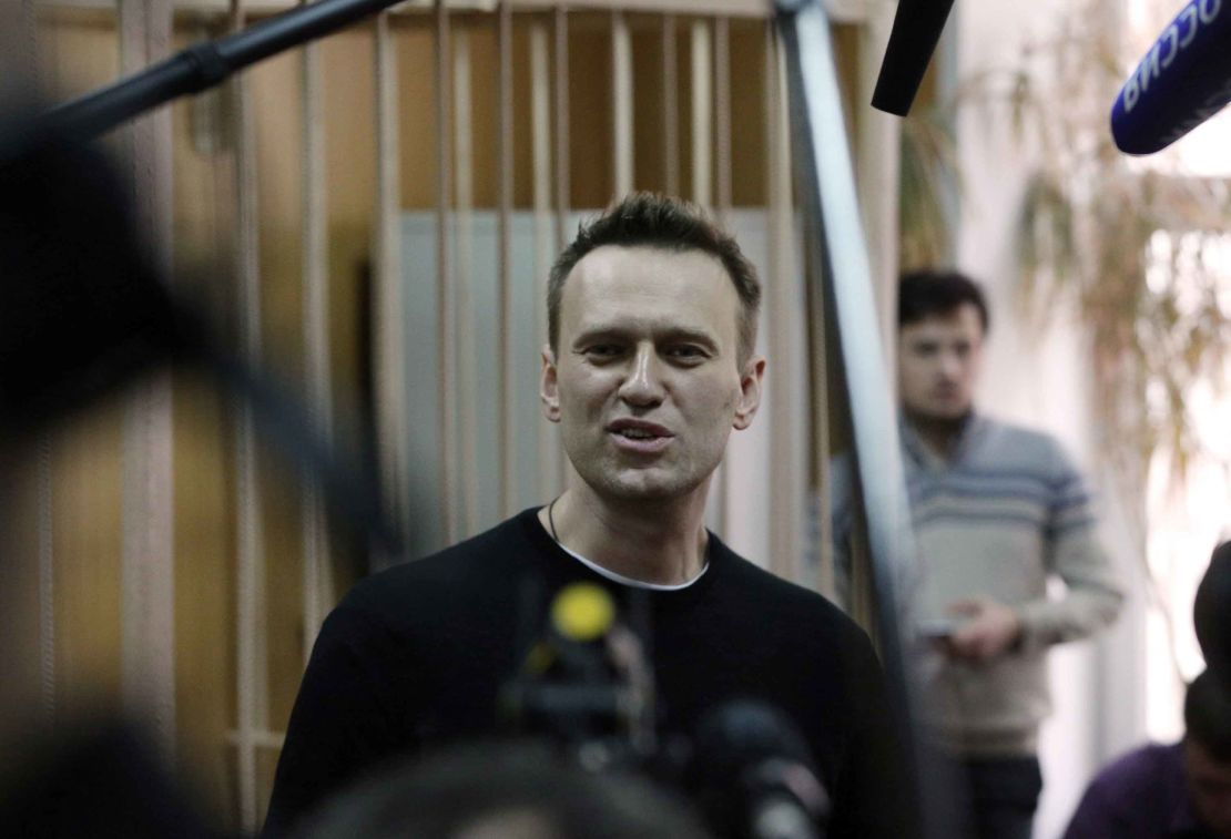 Navalny struck a defiant note during the hearing.  