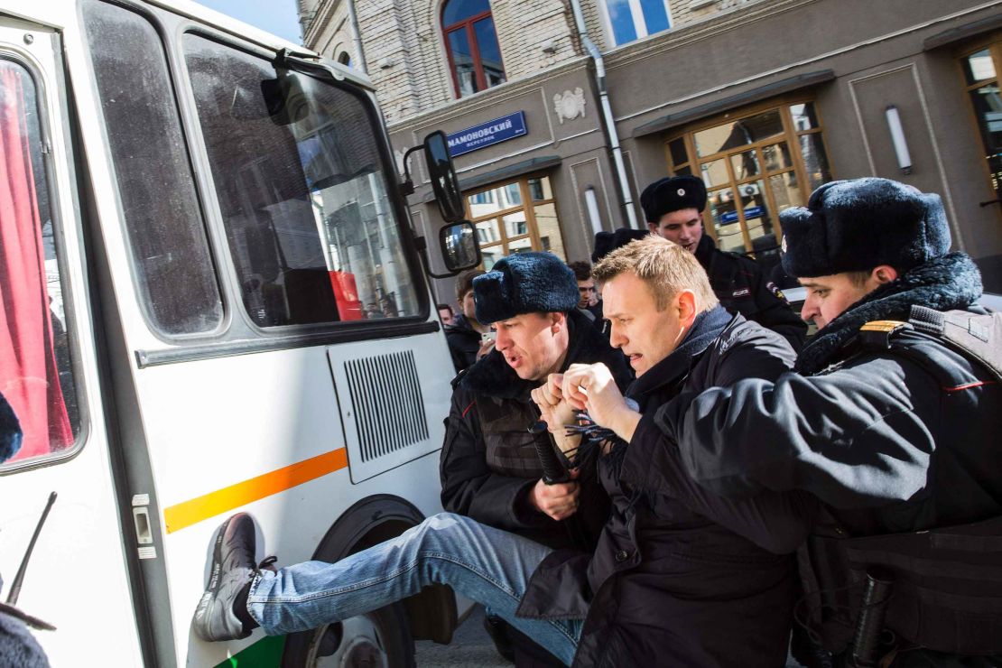 Navalny was arrested in Moscow during anti-corruption protests in March.  
