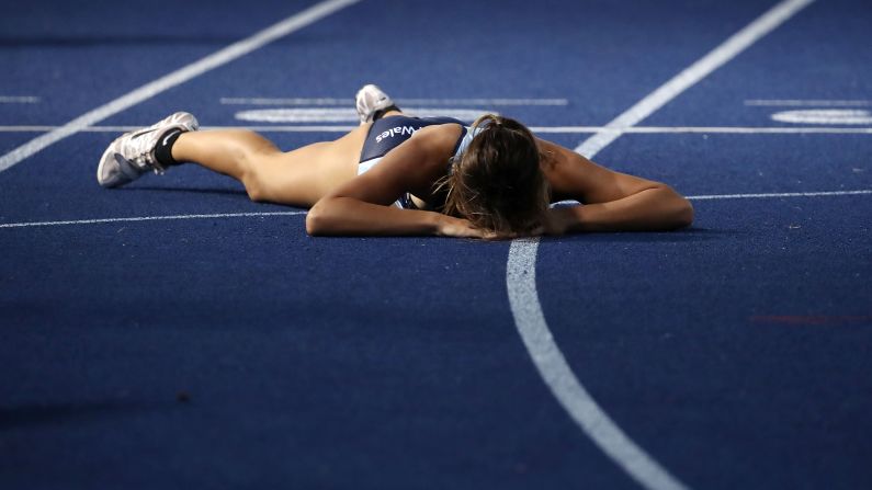 Tiarna Mason of New South Wales lies on the track after competing in the women's 200m under 20s final at the 2017 Australian Athletics Championships on Monday, March 27, in Sydney. <a href="index.php?page=&url=http%3A%2F%2Fwww.cnn.com%2F2017%2F03%2F20%2Fsport%2Fgallery%2Fwhat-a-shot-sports-0321%2Findex.html" target="_blank">See 24 amazing sports photos from last week</a>