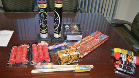 Police found fireworks and bomb-making materials at the house. 