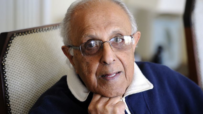 TO GO WITH AFP STORY BY CLAUDINE RENAUD
82-year-old Ahmed Kathrada, anti-apartheid activist and close friend of former South African President Nelson Mandela poses on July 16, 2012 in his house in Johannesburg. Kathrada was sentenced with Mandela to life imprisonment on June 12, 1964. The two were imprisoned together on Robben Island under white-minority apartheid rule. They still see each other, most recently in Johannesburg, just before Mandela returned on May 28 to his village home of Qunu where he is living out his retirement.  AFP PHOTO / STEPHANE DE SAKUTIN        (Photo credit should read STEPHANE DE SAKUTIN/AFP/GettyImages)