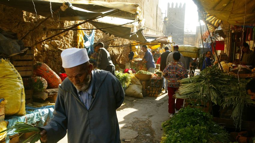FEZ, MOROCCO - OCTOBER 9:  An unidentified man walks in the Medina on October 9, 2003 in Fez, Morocco.  French President Jacques Chirac will be in Fez to attend a three-day official visit in Morocco, which according to the French foreign ministry will strengthen bilateral strategic ties.   (Photo by Pascal Le Segretain/Getty Images)