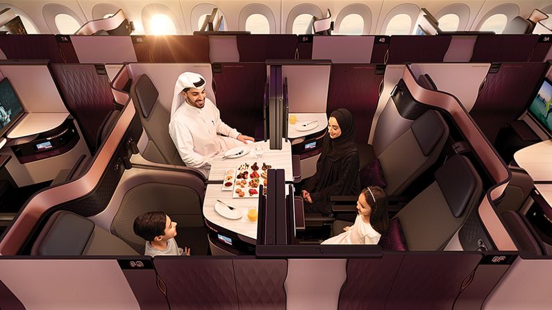 <strong>Qatar Airways' QSuite: </strong>More airlines are introducing cabin designs that allow for increased flexibility with seating arrangements.