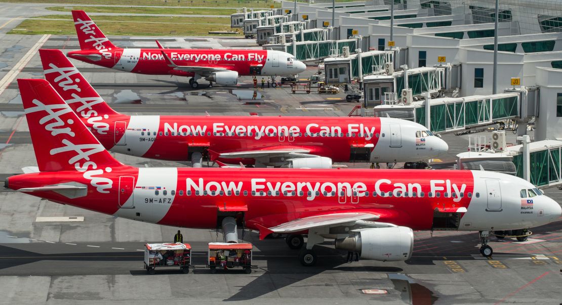 Low-cost air travel is provided by AirAsia.