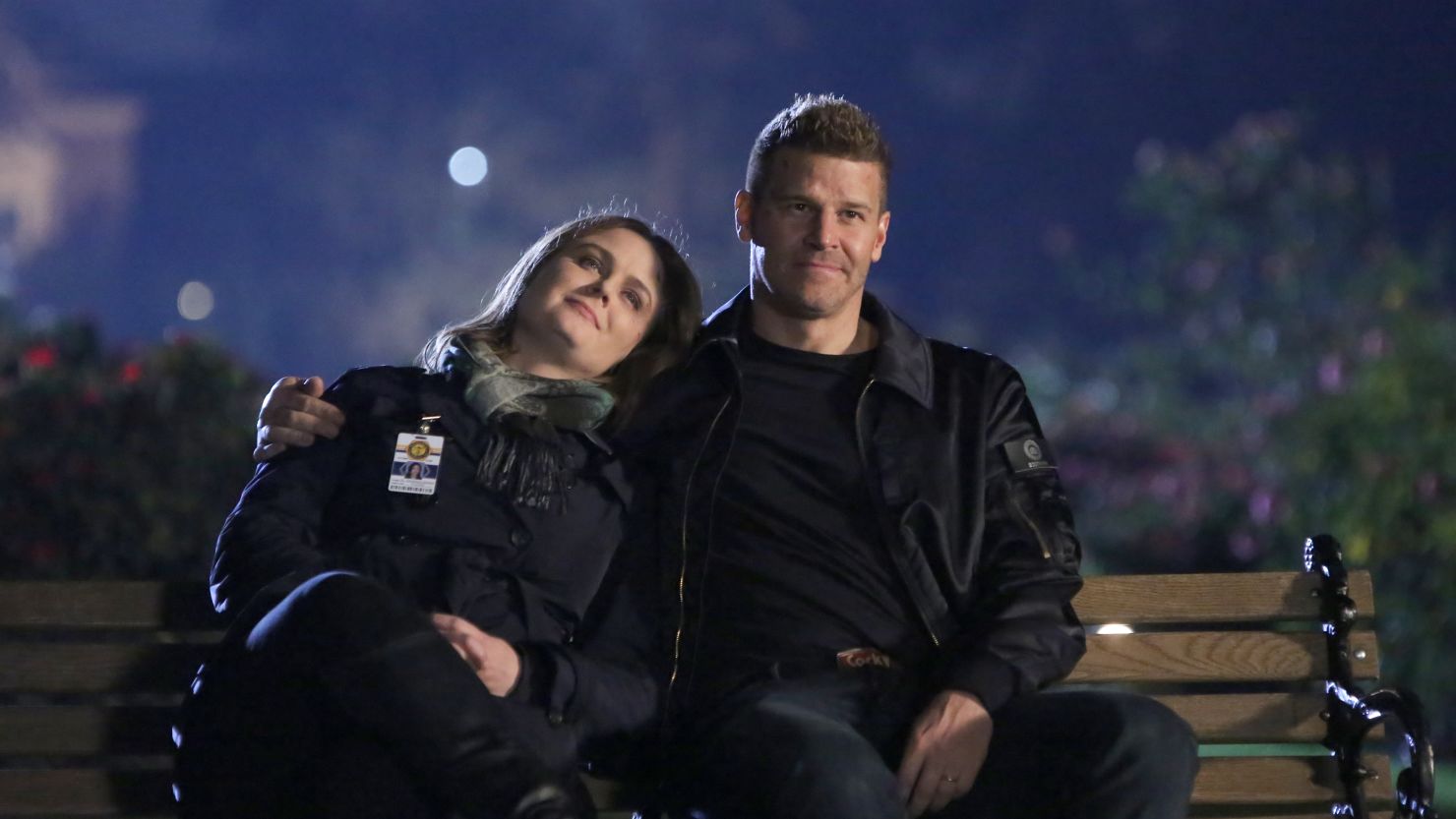 Emily Deschanel and David Boreanaz in "The Final Chapter:  The End in the End" series finale episode of "Bones." 