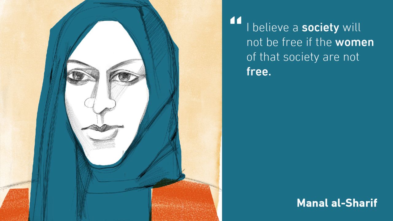 In 2011, Manal al-Sharif made history by leading a successful campaign -- Women2Drive -- that called for Saudi Arabian women to have the right to drive. She was arrested after posting a YouTube video asking for women to drive but with the support of international media and online and street protests, was released nine days later. In 2012, she was recognized as one of the "100 Most Influential People in the World" by Time Magazine and she won the inaugural Václav Havel Prize for Creative Dissent.