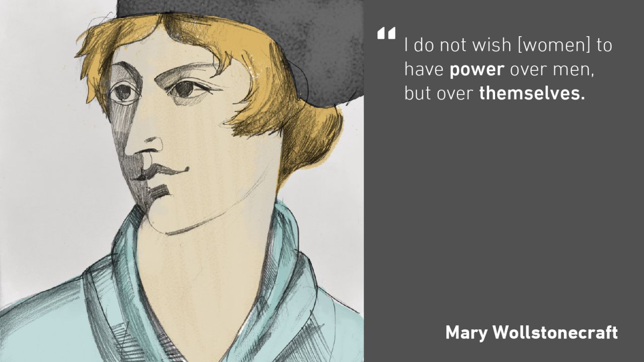 Eighteenth century political thinker and writer Mary Wollstonecraft said that women had equal intellectual abilities to men but were denied education. The quote above is from her most famous work, "A Vindication of the Rights of Woman", which asked for a radical reformation of national educational systems to help women in both their households and professional lives. 