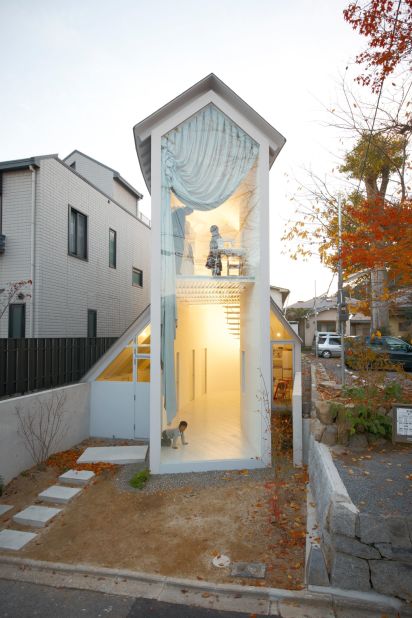 If this looks like a house that kids would draw, that's because it is. Nakayama starts his projects with a cartoon on paper. But don't be fooled by its childlike qualities, this shape also cleverly overcomes the problem of its deep, narrow site in Kyoto. 