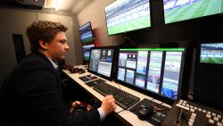 A technician checks the video arbitration system that will be used during the friendly football match France vs Spain on March 28, 2017 at the Stade de France stadium in Saint-Denis, north of Paris.  / AFP PHOTO / FRANCK FIFE        (Photo credit should read FRANCK FIFE/AFP/Getty Images)