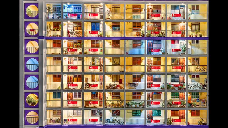 <strong>Singapore at Dawn:</strong> Lester Koh Meng Hua took first place for Singapore with this photo of Singaporean public housing. <br /><br />Copyright: © Lester Koh Meng Hua, Singapore, 1st Place, National Awards, 2017 Sony World Photography Awards