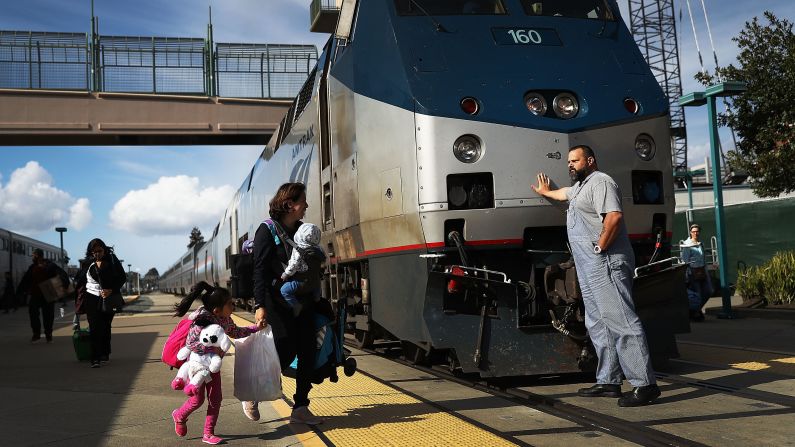 <strong>California Zephyr: </strong>Amtrak's California Zephyr train line runs daily between Chicago and San Francisco (pictured here on March 25, 2017). The 2,438-mile journey takes around 52 hours. <br /><br />