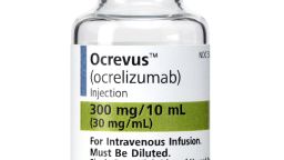 This photo provided by Genentech shows the company's drug Ocrevus. Late Tuesday, March 28, 2017, the Food and Drug Administration approved Ocrevus, the first drug for an aggressive kind of multiple sclerosis that steadily reduces coordination and the ability to walk. While there are more than a dozen treatments for the most common form of MS, there's been nothing specifically for people with the type called primary progressive MS. That type of MS is relatively rare, affecting about 50,000 Americans. Ocrevus was also approved for relapsing forms of MS, which progress more slowly.
(Genentech via AP)