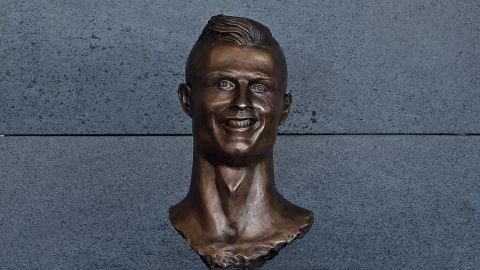 The bust of Cristiano Ronaldo which Salah's statue has been likened to.