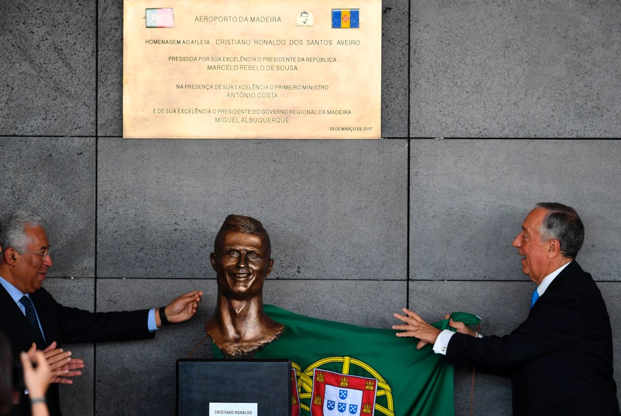 Portuguese President Marcelo Rebelo de Sousa and Prime Minister Antonio Costa were in attendance to also unveil a bronze bust of Ronaldo during the ceremony in Madeira. 