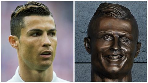 But it's the bronze bust - and the way it depicts Ronaldo - which has hit the headlines.  <a href =