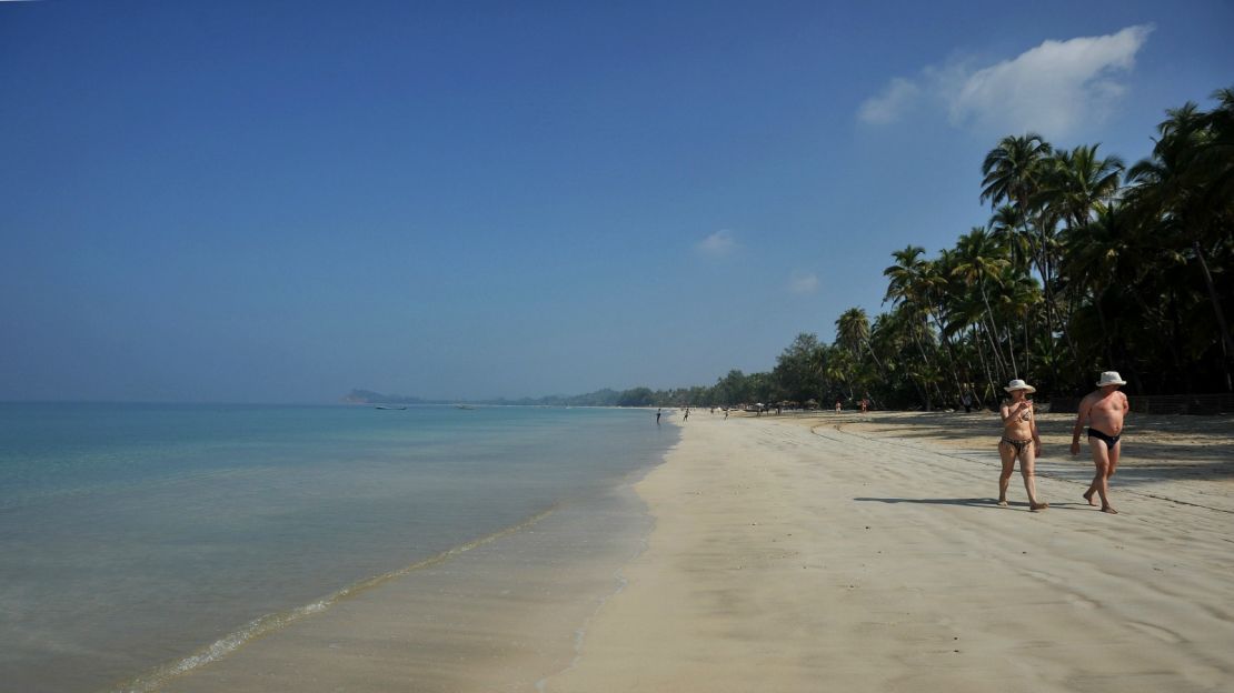 Ngapali -- a long stretch of pristine white sand.