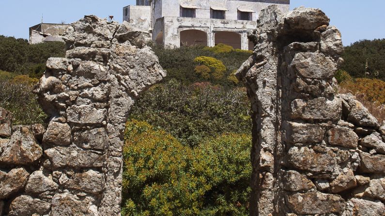 <strong>Entrance to villa: </strong>The hike to the marquis's house is tough. The villa, built within the grounds of a medieval monastery, sits on Zannone's highest peak.