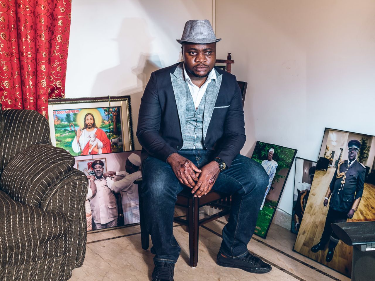 In total he spent five months traveling across India taking photos of Africans, living in the country.  He amassed dozens of portraits and turned them into a photo series 'Racism: Africans in India."<br /><br />Pictured: Samuel from Nigeria in Delhi<br /><br />Photo courtesy of: Mahesh Shantaram 